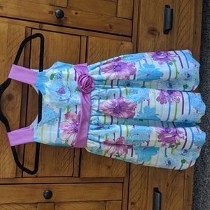 Jessica Ann | Girl’s Floral Fit & Flare Pleated Bubble Dress Size 6